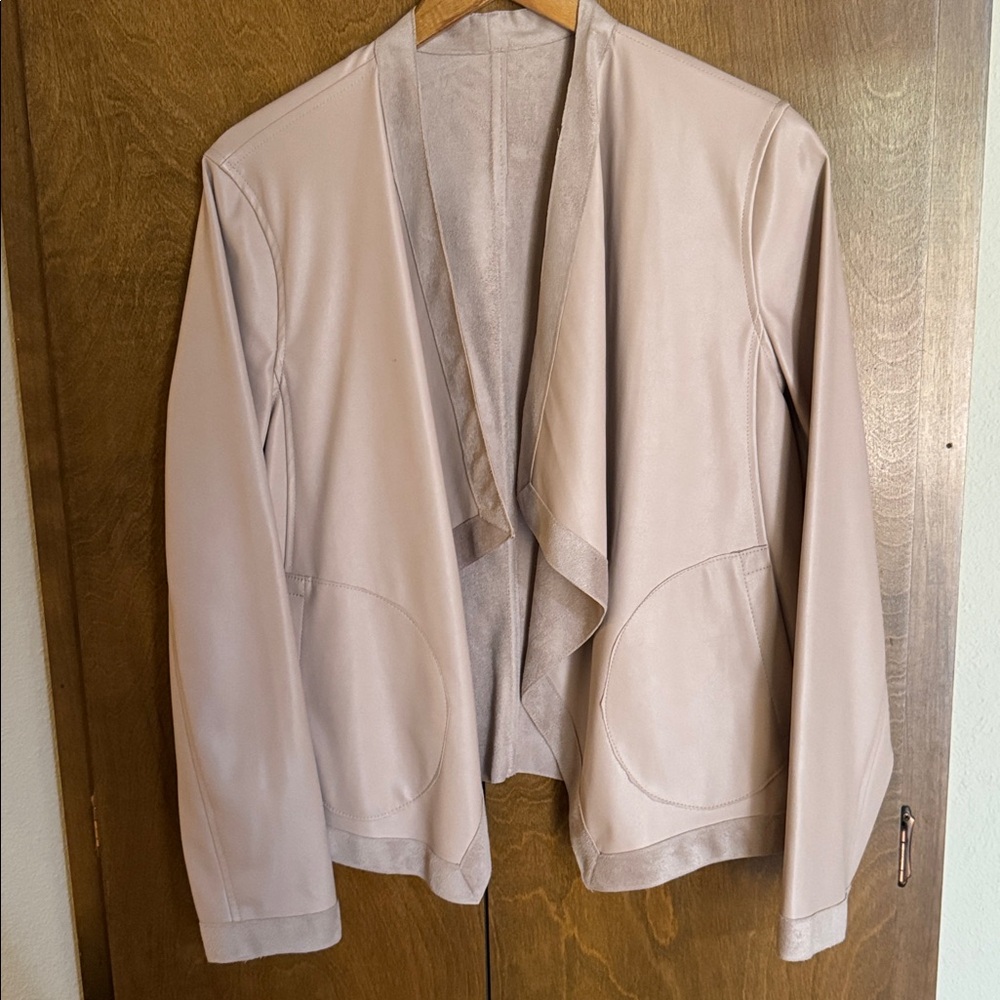 Stylish light pink reversible Open Front Jacket/Blazer
